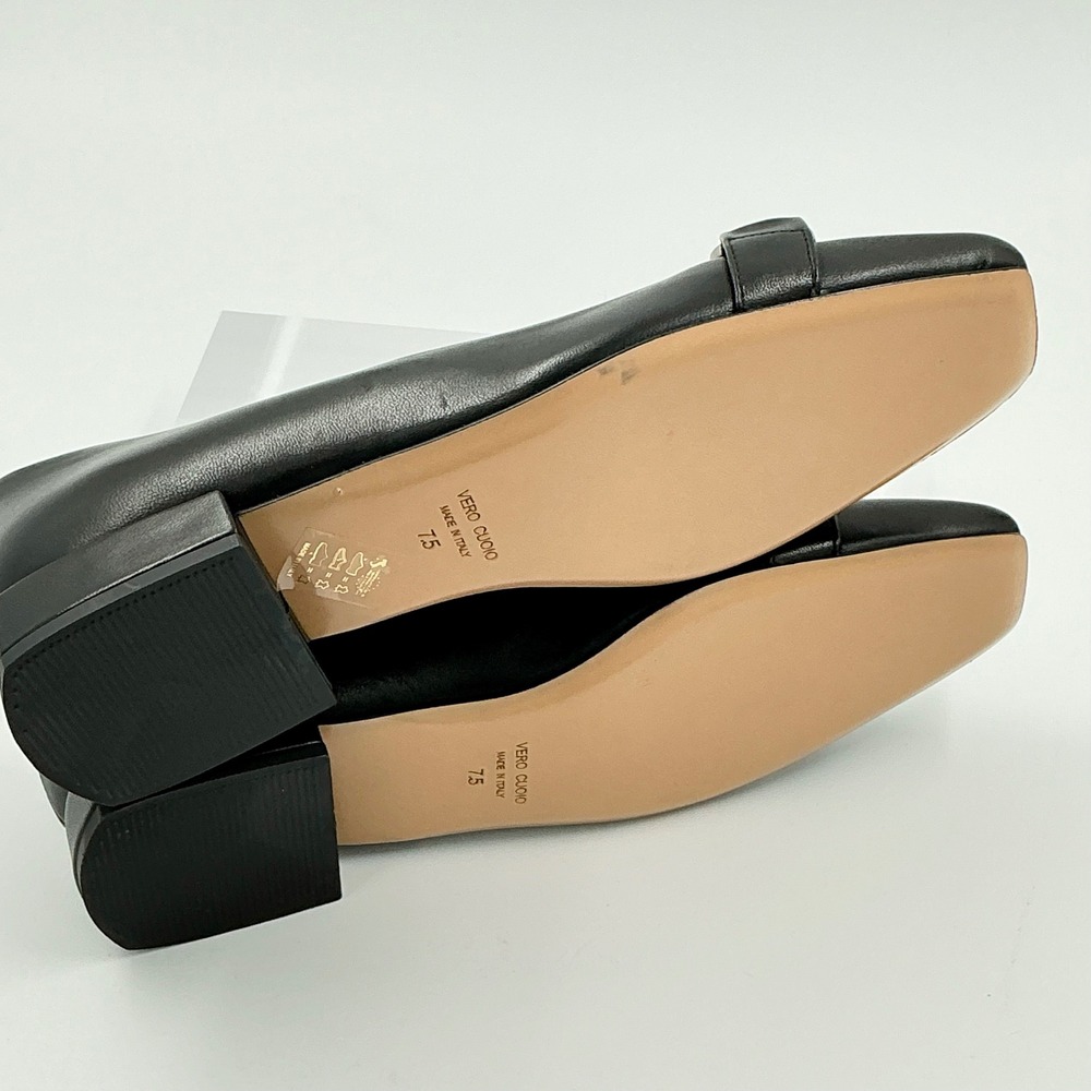 Bruno Magli Size 7.5 Black Leather Square Toe Bit Loafer Flats NEW Perla $350 - Picture 8 of 15